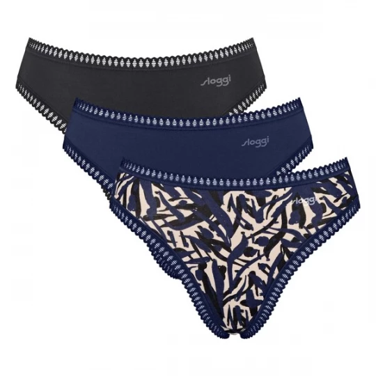Foto van product SLOGGI Slip 'Go Crush' beige / nachtblauw / lichtgrijs / zwart
