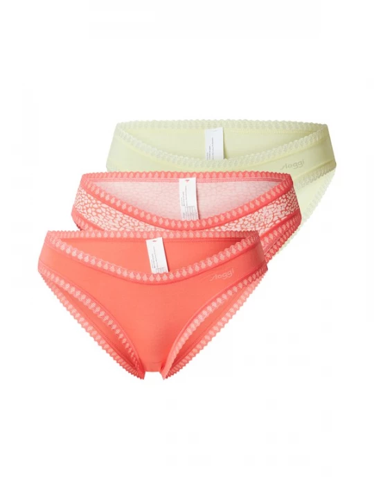 Foto van product SLOGGI Slip 'GO Crush' lichtgeel / zalm roze / wit