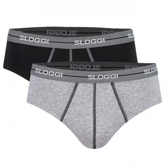 Foto van product SLOGGI Slip grijs gemêleerd / zwart / wit