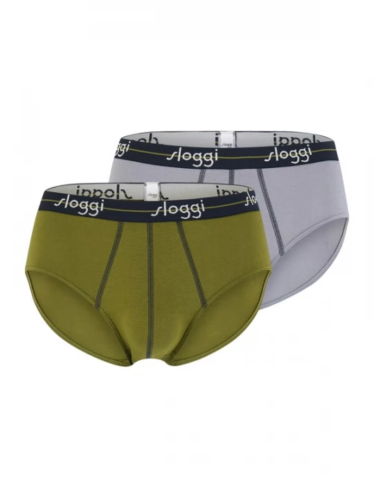 Foto van product SLOGGI Slip 'Men Start' zilvergrijs / olijfgroen