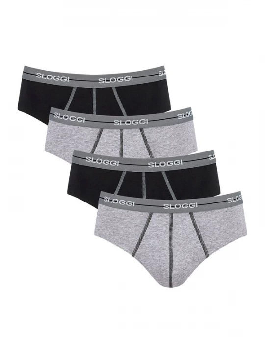 Foto van product SLOGGI Slip 'Start' grijs / grijs gemêleerd / zwart / wit