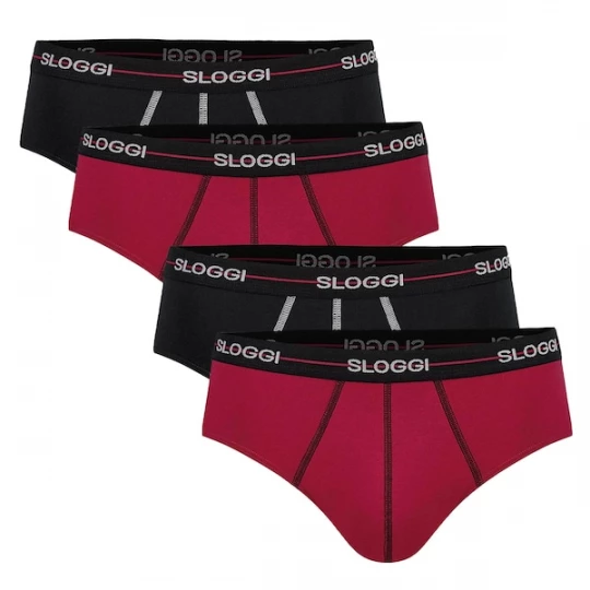 Foto van product SLOGGI Slip wijnrood / zwart / wit