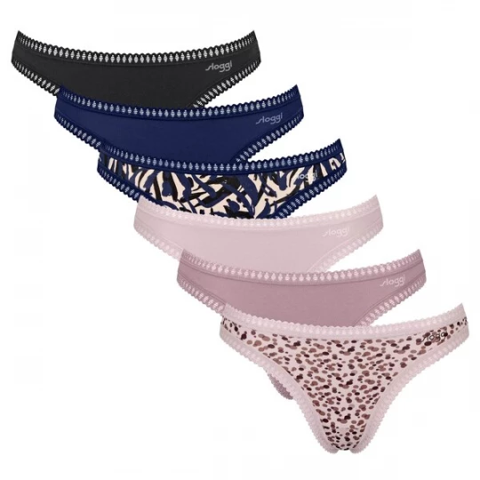 Foto van product SLOGGI String beige / donkerblauw / bruin / rosa / zwart