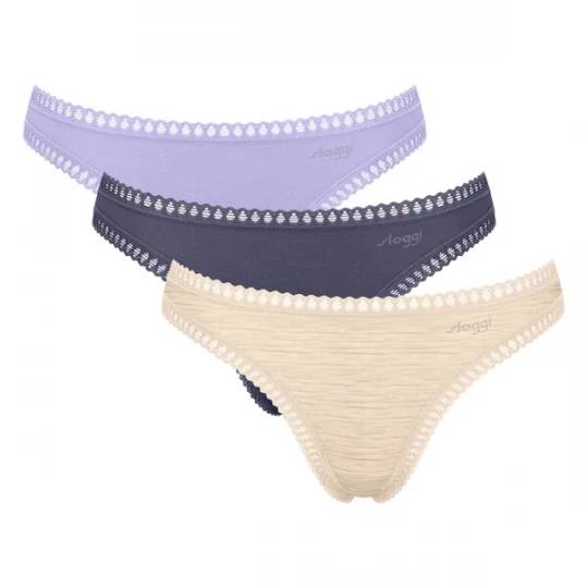 Foto van product SLOGGI String beige / donkerblauw / lila