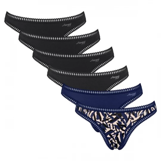 Foto van product SLOGGI String beige / donkerblauw / zwart