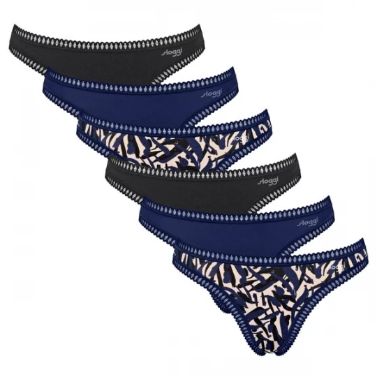 Foto van product SLOGGI String beige / donkerblauw / zwart