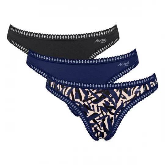 Foto van product SLOGGI String 'Go Crush' sand / nachtblauw / zwart