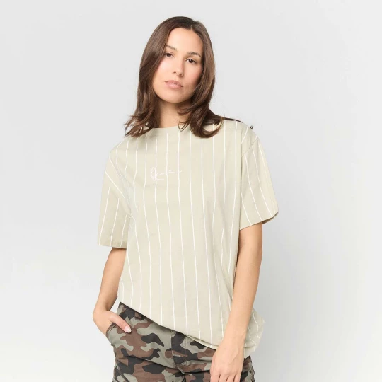 Foto van product Small Signature Essential Pinstripe OS Tee Karl Kani beżowy