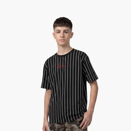 Foto van product Small Signature Essential Pinstripe Tee Junior Karl Kani zwart