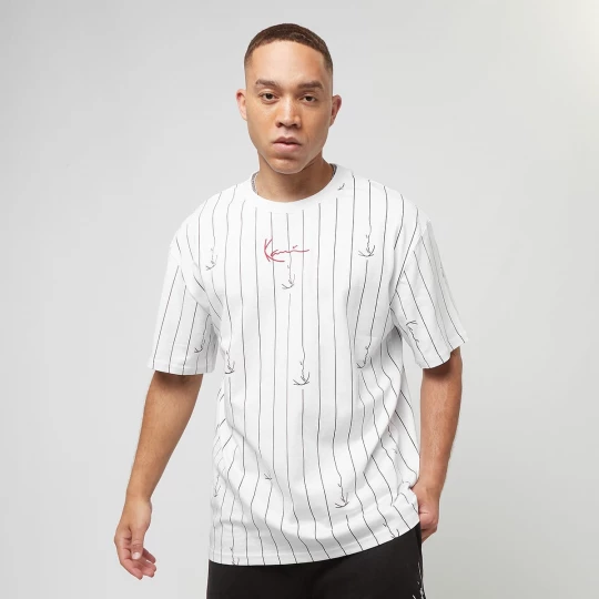 Foto van product Small Signature Logo Pinstripe Tee Karl Kani wit