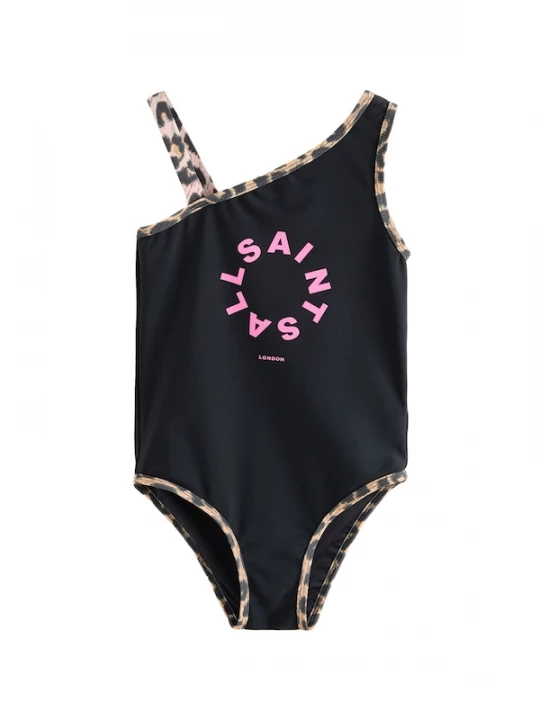 Foto van product smALLSAINTS Badpak beige / neonroze / zwart