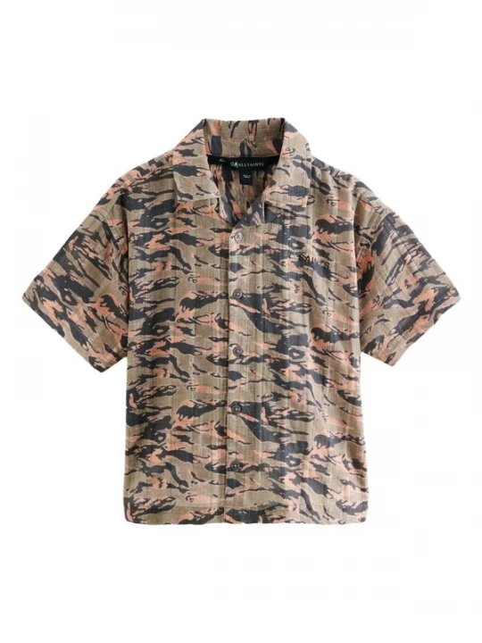 Foto van product smALLSAINTS Overhemd 'Underground' taupe / antraciet / zalm roze
