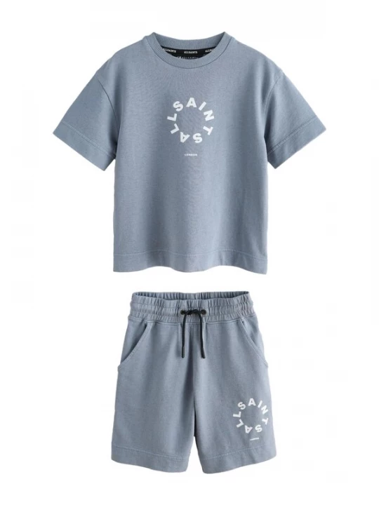 Foto van product smALLSAINTS Set 'Tierra' duifblauw / wit