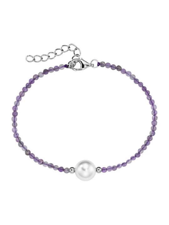 Foto van product Smart Jewel Armband lila / zilver / parelwit
