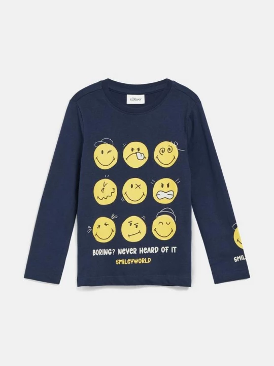 Foto van product Smiley®-shirt met lange mouwen en print op de voorkant en op de mouwen s.Oliver blauw
