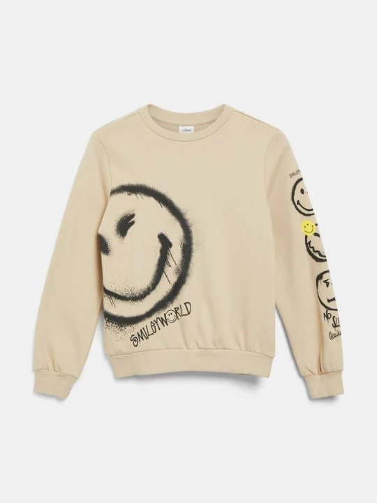 Foto van product Smiley®-sweatshirt met print op de voorkant en op de mouwen s.Oliver beżowy
