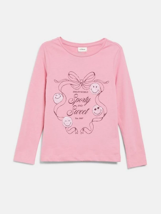 Foto van product Smiley®-T-shirt met glitterprint s.Oliver roze