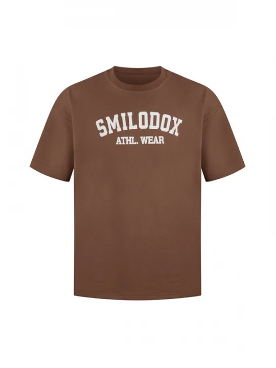 Foto van product Smilodox Shirt 'Kayson' donkerbruin / wit