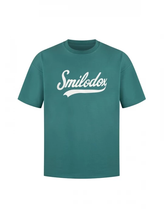 Foto van product Smilodox Shirt 'Lorik' smaragd / wit