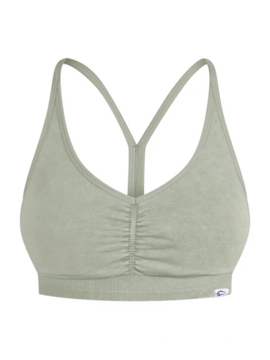 Foto van product Smilodox Sporttop 'Batik Scrunch' olijfgroen