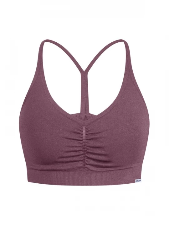 Foto van product Smilodox Sporttop 'Solid Scrunch' donkerlila