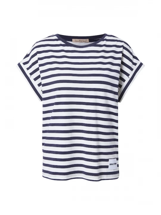 Foto van product Smith&Soul Shirt nachtblauw / wit Smith & Soul