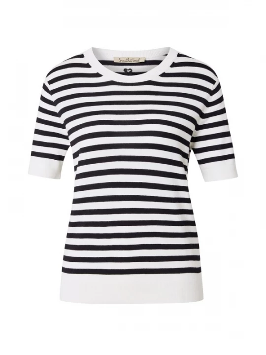 Foto van product Smith&Soul Trui navy / wit Smith & Soul