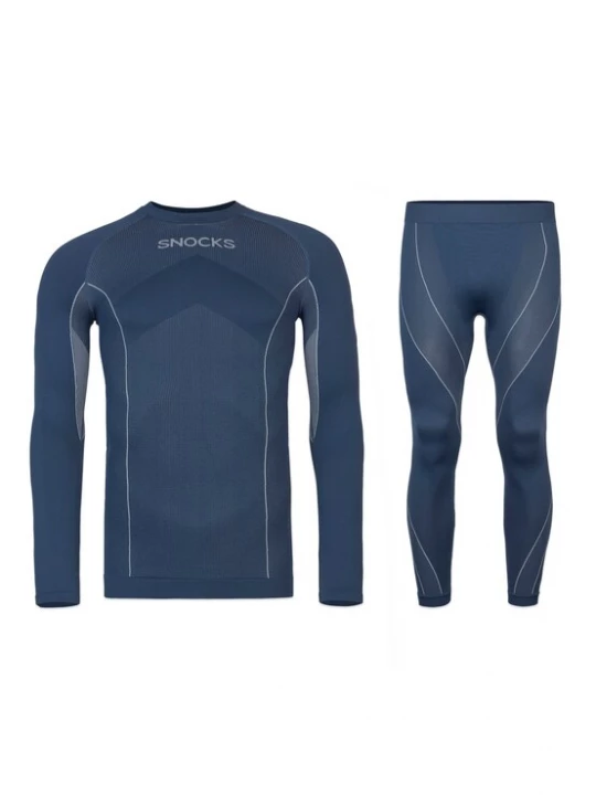 Foto van product SNOCKS Basislaag donkerblauw / lichtgrijs