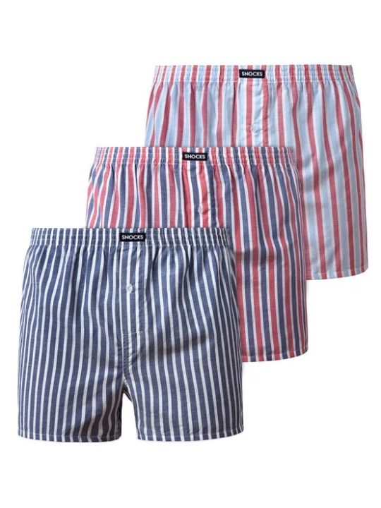 Foto van product SNOCKS Boxershorts opaal / lichtblauw / cranberry / wit