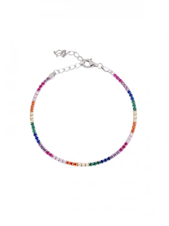 Foto van product So Chic Armband smaragd / oranje / pink / zilver