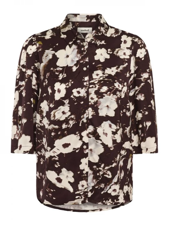 Foto van product SOAKED IN LUXURY Blouse 'Clero ' ecru / bruin