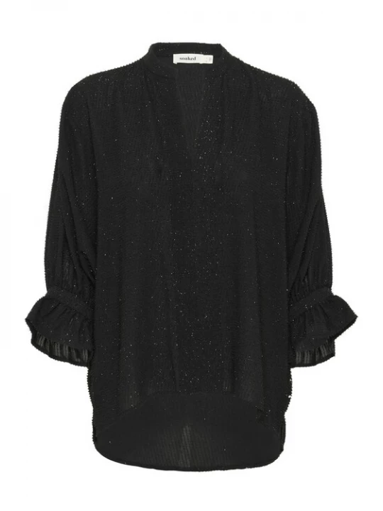 Foto van product SOAKED IN LUXURY Blouse 'Vina' zwart / zilver