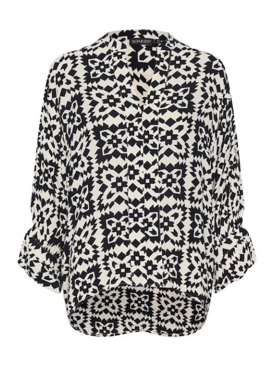 Foto van product SOAKED IN LUXURY Blouse 'Zaya' zwart / wit