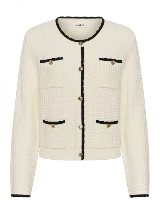 Foto van product SOAKED IN LUXURY Gebreid vest 'SLNobilo' wit