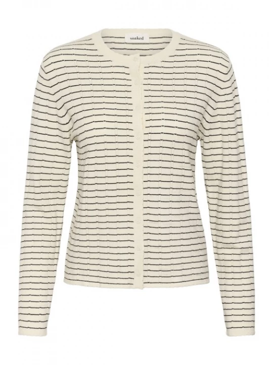 Foto van product SOAKED IN LUXURY Gebreid vest 'SLSpina' crème / zwart