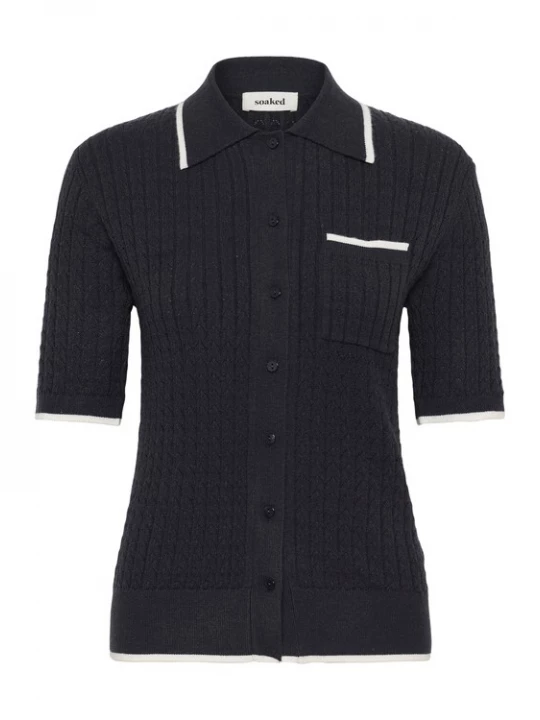 Foto van product SOAKED IN LUXURY Gebreid vest 'SLSpina' zwart / wit