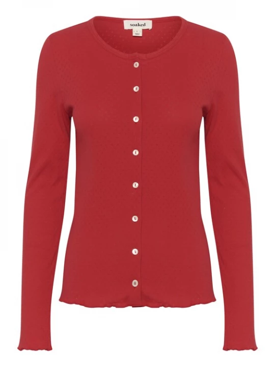 Foto van product SOAKED IN LUXURY Gebreid vest 'SLVenola' rood