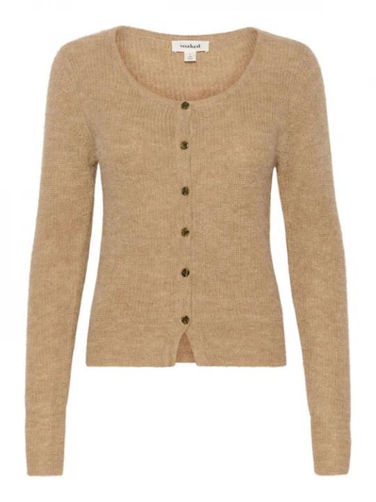 Foto van product SOAKED IN LUXURY Gebreid vest 'Tuesday' donkerbeige