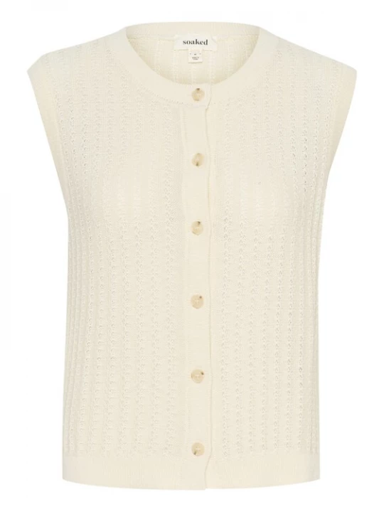 Foto van product SOAKED IN LUXURY Gebreide bodywarmer 'Susanna' wolwit