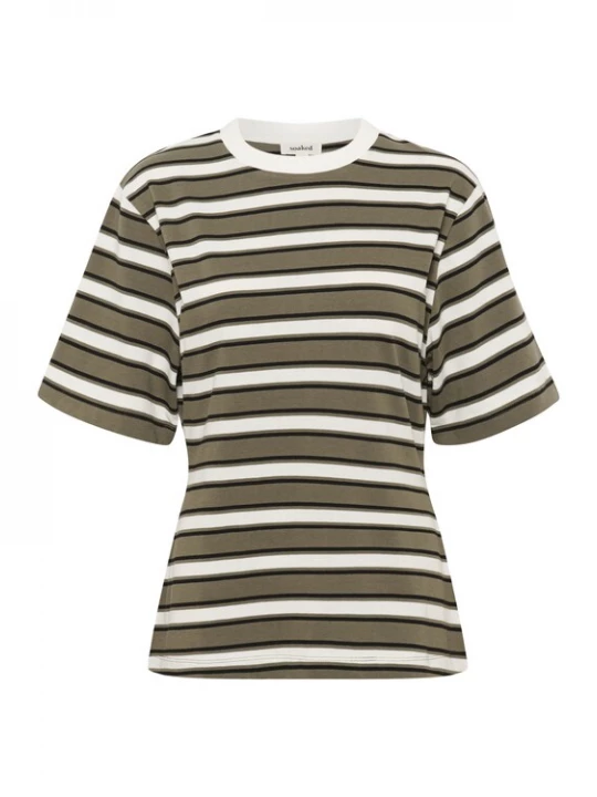 Foto van product SOAKED IN LUXURY Shirt 'Neo Coreen' olijfgroen / zwart / wit
