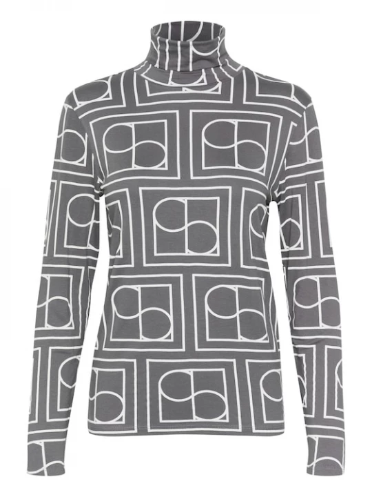 Foto van product SOAKED IN LUXURY Shirt 'SL Hanadi' donkergrijs / wit