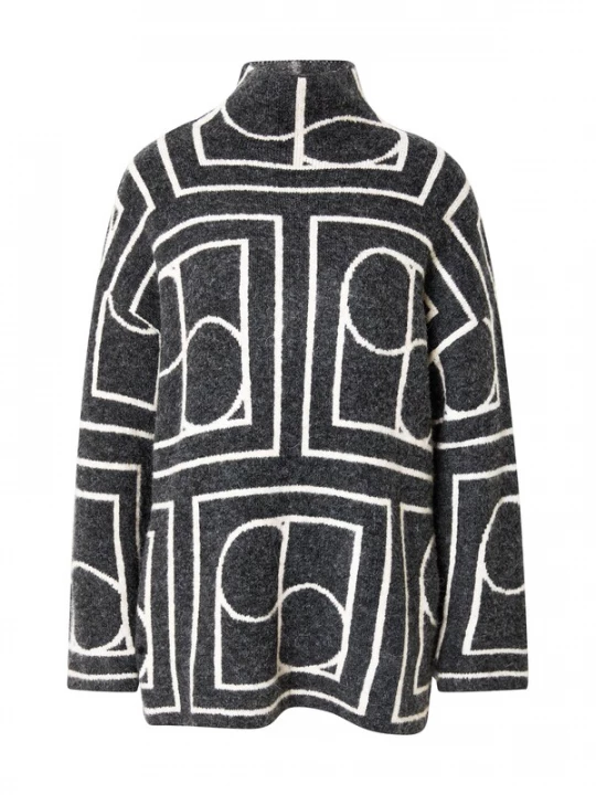 Foto van product SOAKED IN LUXURY Trui 'Hedaya' zwart gemêleerd / wit