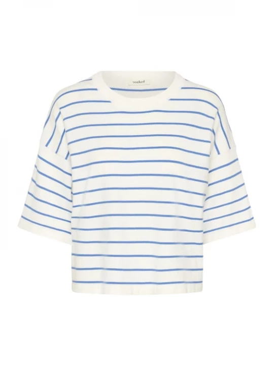 Foto van product SOAKED IN LUXURY Trui 'Spina' blauw / wit