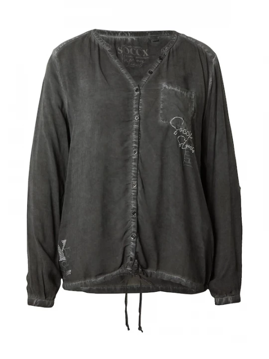 Foto van product Soccx Blouse 'Memory Lane' grijs / antraciet / zilver