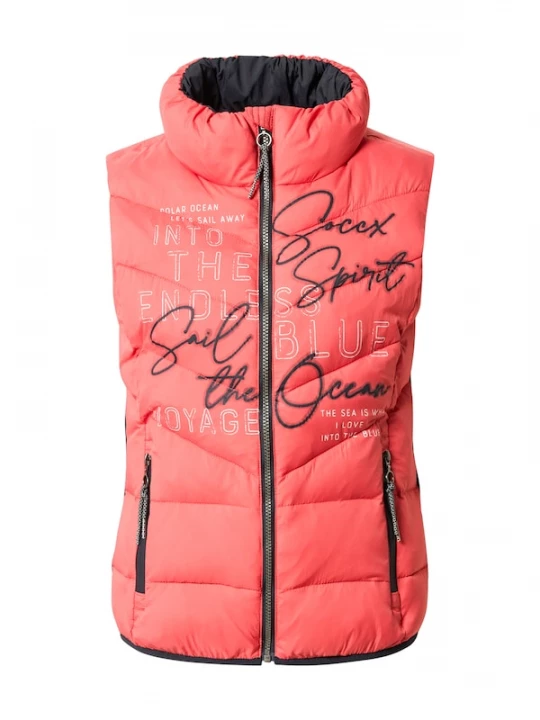 Foto van product Soccx Bodywarmer watermeloen rood / zwart / wit