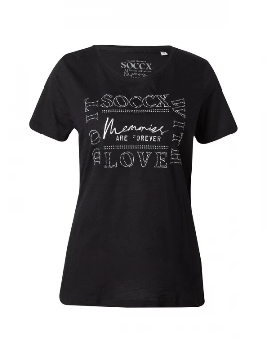 Foto van product Soccx Shirt 'Memory Lane' zwart / zilver