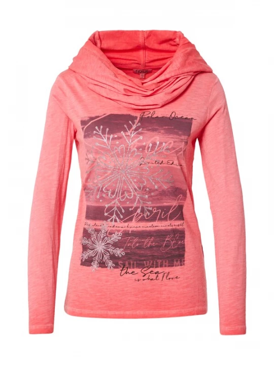 Foto van product Soccx Shirt zilvergrijs / watermeloen rood / zwart