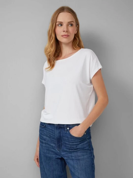 Foto van product Soepel vallend jersey shirt met schouders s.Oliver wit