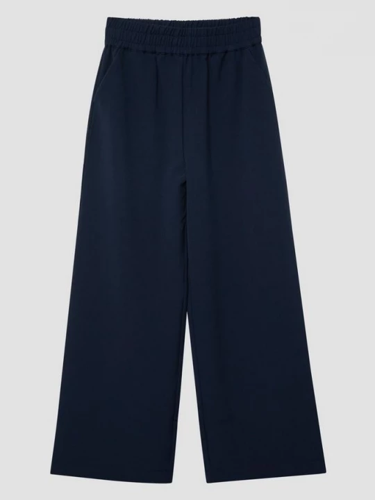 Foto van product Soepel vallende broek met elastische tailleband en wijde pijpen s.Oliver blauw