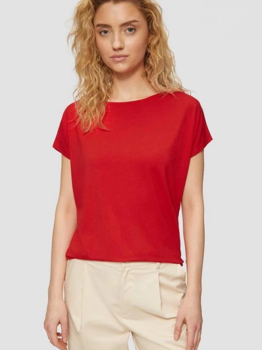 Foto van product Soepel vallende jersey top met hangende schouders s.Oliver rood